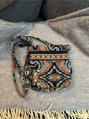 Vera Bradley Hipster Crossbody bag in the Marrakesh Blue and Orange Paisley